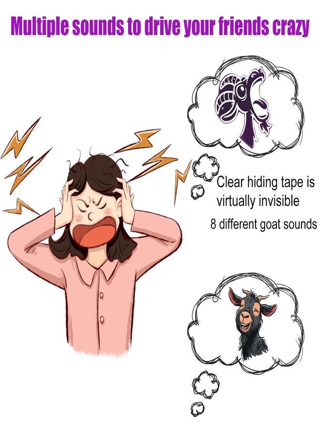 BTFO Prank Screaming Goat Noise Maker, Purple Screaming Goat Appearance Desk Toy with 8 Interesting Scream Sounds Prankster Stuff for School Home Party Supplies - Image 4